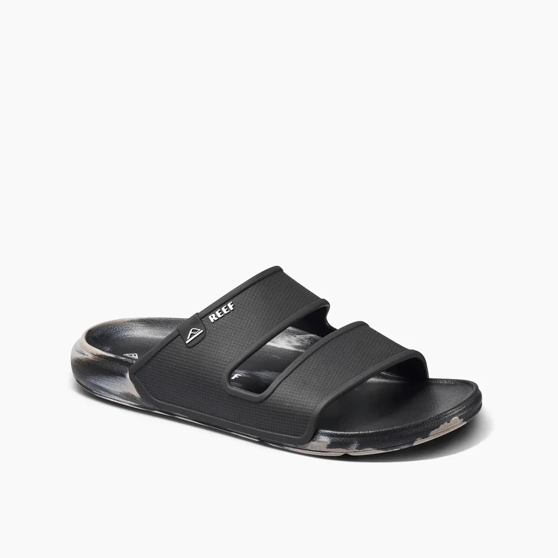 Reef Men's Oasis Double Up Slide Sandals- Black/ Taupe Marble